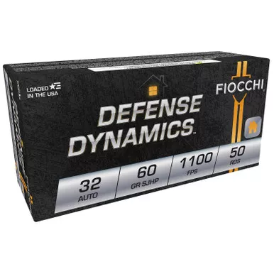 Fiocchi 32APHP Defense Dynamics 32ACP 60gr Jacketed Hollow Point 50 Per Box/20 Case