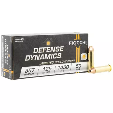 Fiocchi 357D Defense Dynamics 357Mag 125gr Jacketed Hollow Point 50 Per Box/20 Case