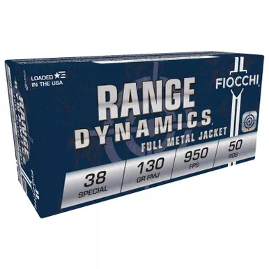 Fiocchi 38A Range Dynamics 38Special 130gr Full Metal Jacket 50 Per Box/20 Case