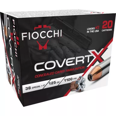 Fiocchi 38CCWA CovertX 38Special +P 125gr Jacketed Hollow Point 20 Per Box/10 Case