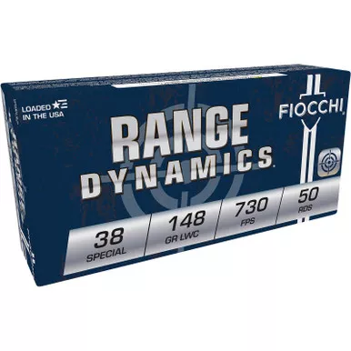 Fiocchi 38LA Range Dynamics 38Special 148gr Lead Wadcutter 50 Per Box/20 Case