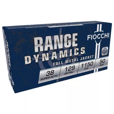 Fiocchi 38SA Range Dynamics 38Super 129gr Full Metal Jacket 50 Per Box/20 Case