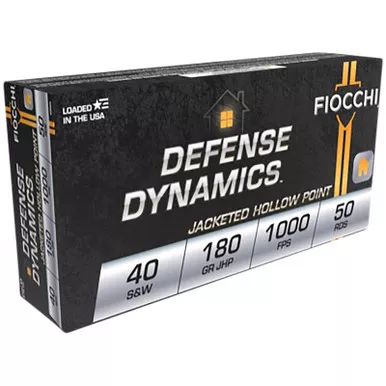 Fiocchi 40SWE Defense Dynamics 40S&W 180gr Jacketed Hollow Point 50 Per Box/20 Case