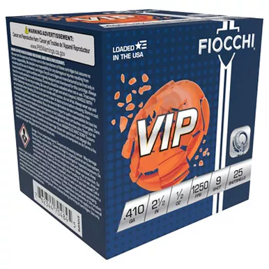 Fiocchi 410VIP9 Exacta Target VIP 410Gauge 2.50″ 1/2oz 9Shot 25 Per Box/10 Case
