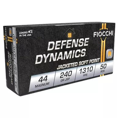 Fiocchi 44A500 Defense Dynamics 44RemMag 240gr Jacketed Soft Point 50 Per Box/10 Case