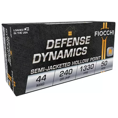 Fiocchi 44D500 Defense Dynamics 44RemMag 240gr Jacketed Hollow Point 50 Per Box/10 Case