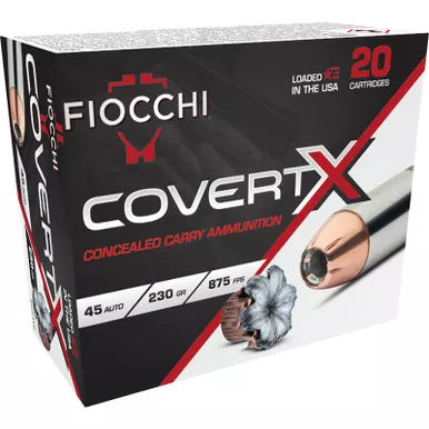 Fiocchi 45CCWB CovertX 45Auto 230gr Jacketed Hollow Point 20 Per Box/10 Case