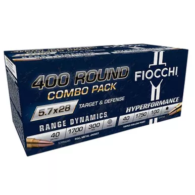 Fiocchi 57COMPT Hyperformance 5.7x28mm Full Metal Jacket 400rds *Combo Pack