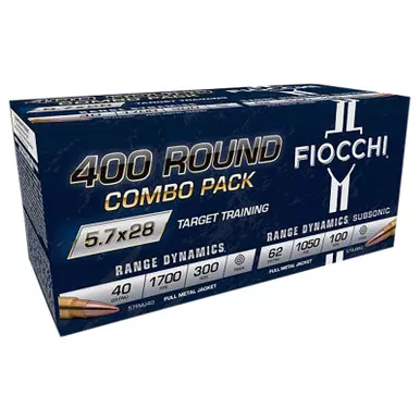 Fiocchi 57COMSUB Hyperformance 5.7x28mm Full Metal Jacket 400rds *Combo Pack
