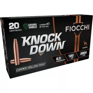 Fiocchi 65CMCHA Knock Down Enviro Shield 6.5Creedmoor 120gr Hollow Point 20 Per Box/10 Case