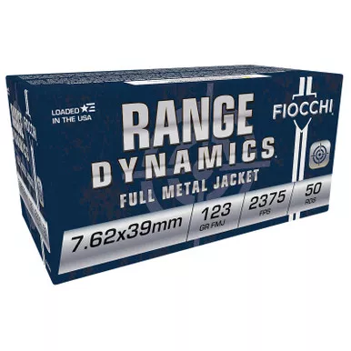 Fiocchi 762X39A Range Dynamics 7.62x39mm 123gr Full Metal Jacket 50 Per Box/10 Case