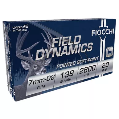 Fiocchi 7MM08B Field Dynamics 7mm-08Rem 139gr Pointed Soft Point 20 Per Box/10 Case