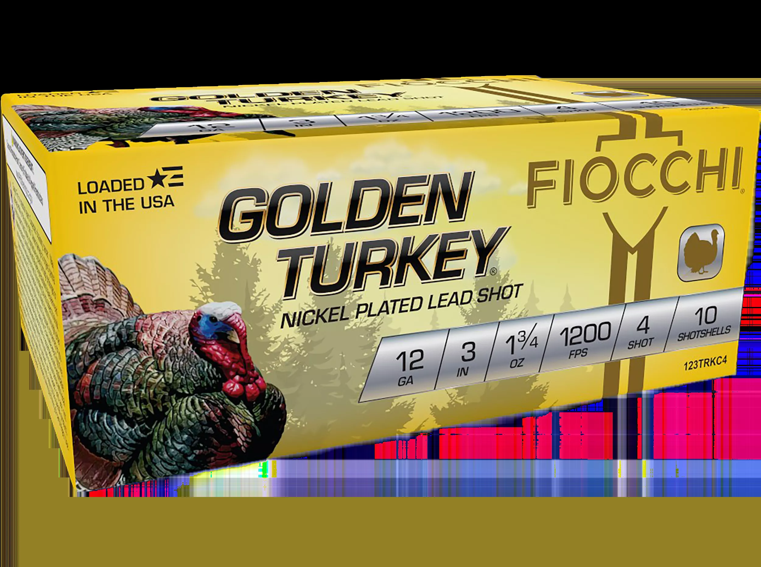 Fiocchi Golden Turkey 12 Gauge 3" 1 3/4 oz 4 Shot 10 Per Box