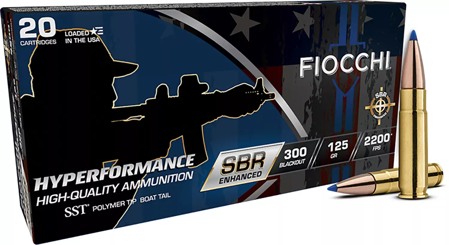 Fiocchi Hyperformance 300 Blackout Ammo 125gr Super Shock Tip 20 Rounds 300BKSBA