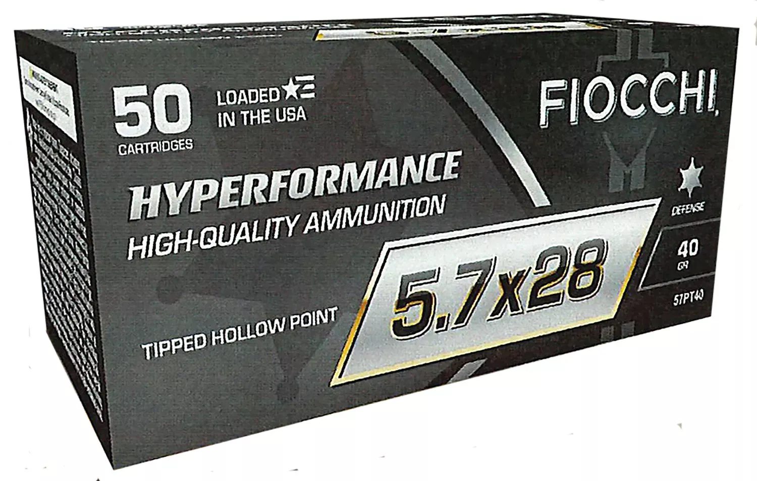 Fiocchi Hyperformance 5.7x28mm 40 Gr. Tipped Hollow Point 50/Box