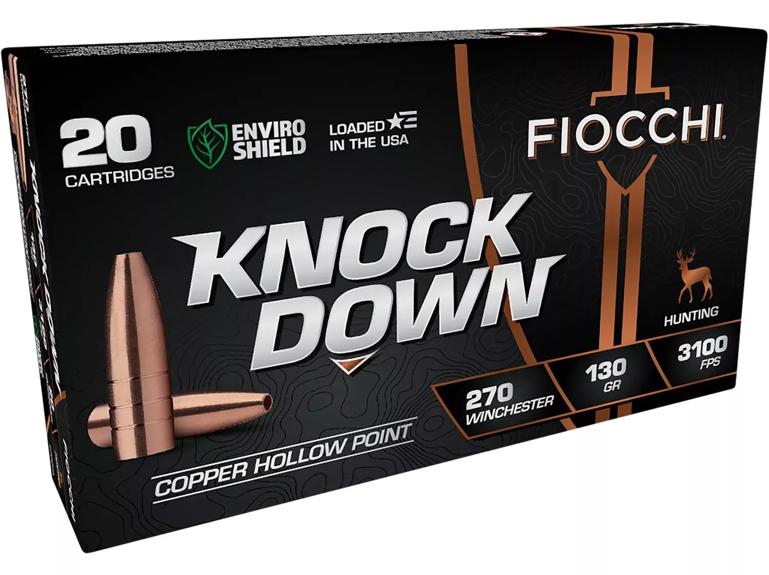 Fiocchi Knock Down Enviro Shield 270 Win 130 gr Hollow Point (HP) 20 Per Box