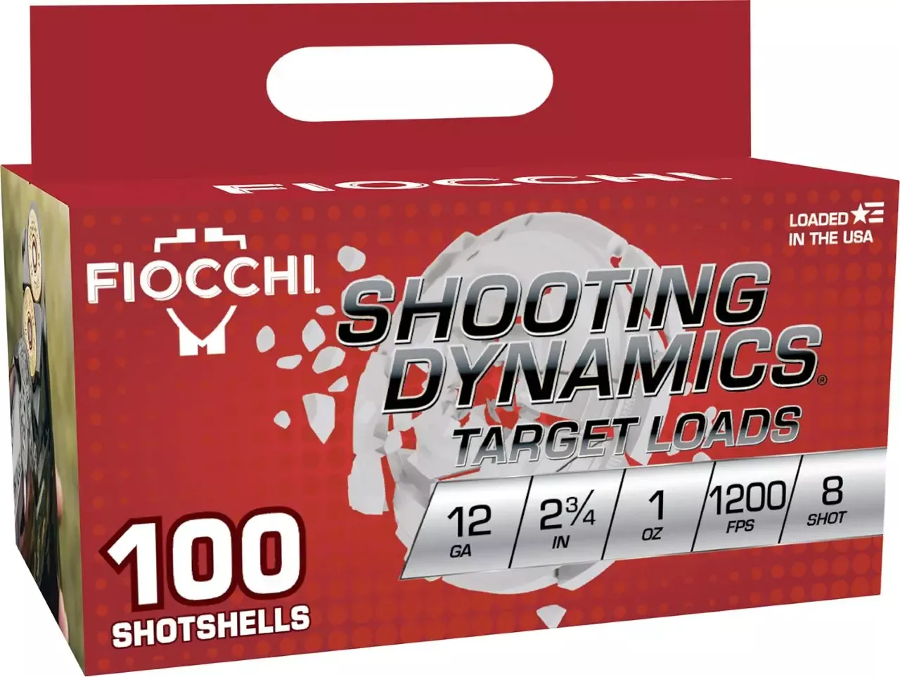 Fiocchi Shooting Dynamics 12 Gauge Ammo 2 3/4" #8 Shot 100 Rounds 12SDB18