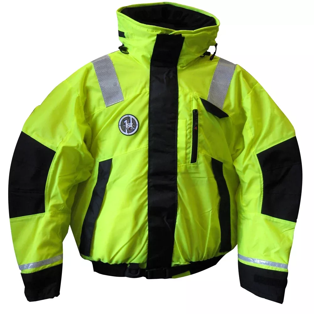 First Watch AB-1100 Flotation Bomber Jacket – Hi-Vis Yellow/Black – XL