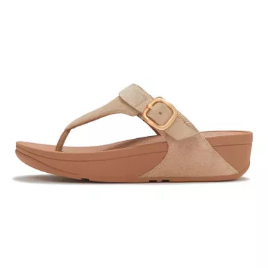 FITFLOP Lulu Buckle Suede Toe-Post Cappuccino Sandals (A4J-923)