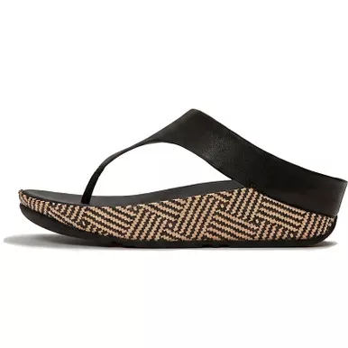 FITFLOP Lulu Lux Graphic-Weave Leather Toe-Post Sandals (A4Q)