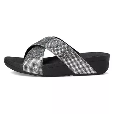 FITFLOP Lulu Silver Glitterball Cross Slides (IG2-011)