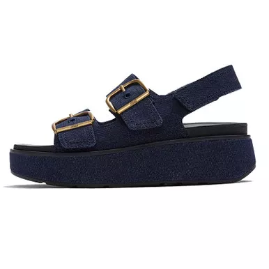 FITFLOP Women’s GEN-FF Max Buckle Dark Denim Back-Strap Sandals (A3A-D71)