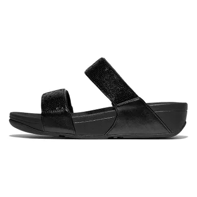 FITFLOP Women’s Lulu Sequin Silver Slides (JL4-011)