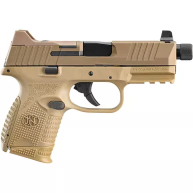FN 66100781 509CT Compact 9mm Luger 10+1, 4.32" Black Steel Threaded Barrel, Flat Dark Earth PVD Optic Cut/Serrated Stainless Steel Slide, Flat Dark Earth Polymer Frame w/Picatinny Rail, Ambidextrous