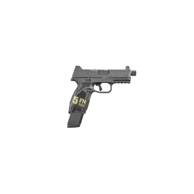 FN 66101650 509T Bundle Full Size Frame 9mm Luger 10+1 4.50″ Black Steel Threaded Barrel, Black Optic Ready/Serrated Stainless Steel Slide, Black Polymer Frame w/Picatinny Rail 5 Magazines/Case
