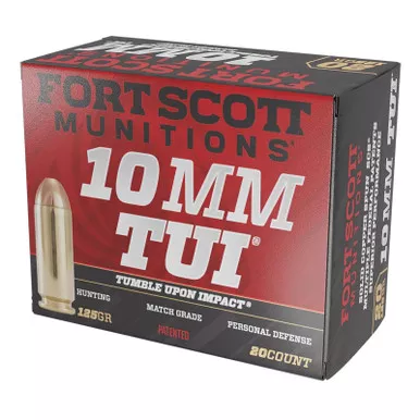 Fort Scott Munitions 10MM124SCV Tumble Upon Impact (TUI) 10mmAuto 125gr Solid Copper Spun 20 Per Box/25 Case
