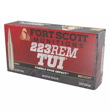 Fort Scott Munitions 223055SCV Tumble Upon Impact (TUI) 223Rem 55gr Solid Copper Spun 20 Per Box/25 Case
