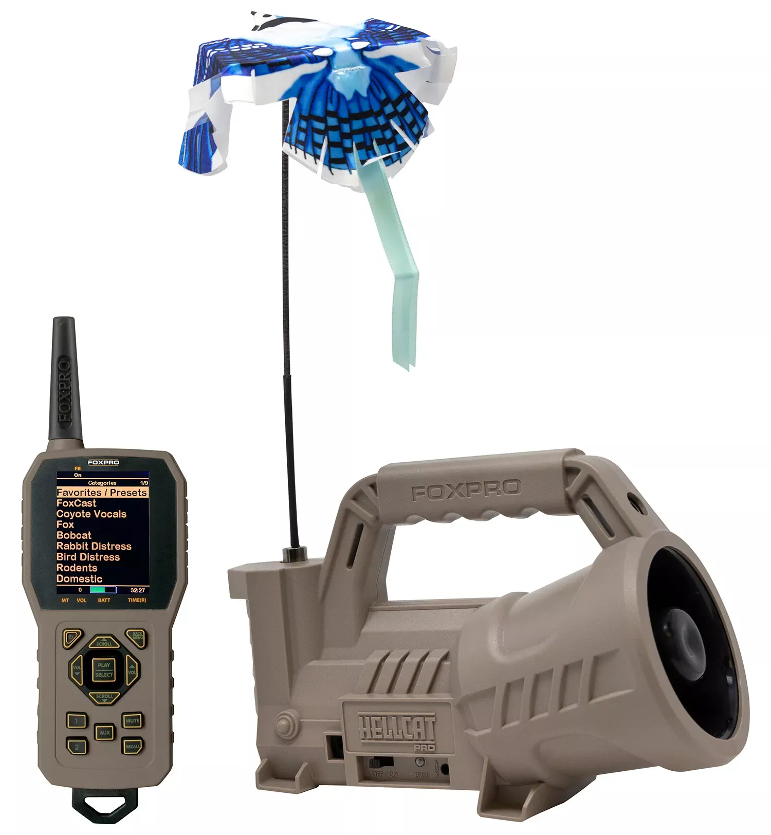 Foxpro Hellcat Pro Digital Call Attracts Predators Features TX1000 Transmitter Tan ABS Polymer HELLCATPRO