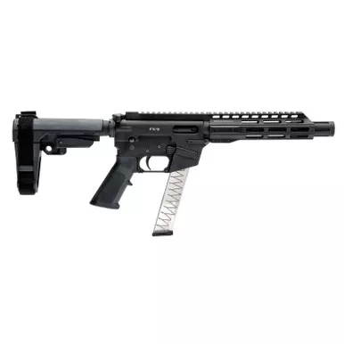 Freedom Ordnance FX-9P8S FX-9 9mm Luger 8″ 31+1 Black Anodized Black Polymer SBA3 Pistol Brace