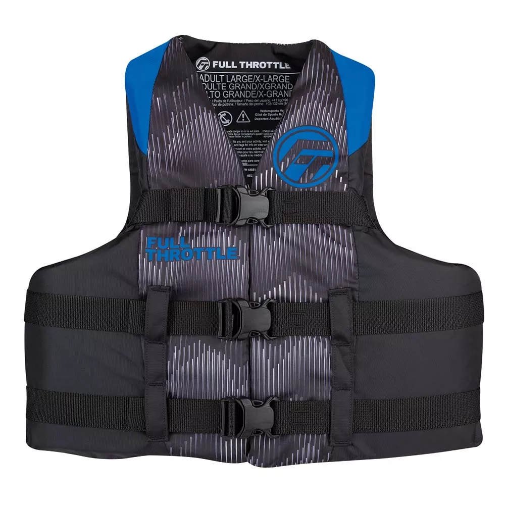Full Throttle Adult Nylon Life Jacket - 4XL/7XL - Blue/Black