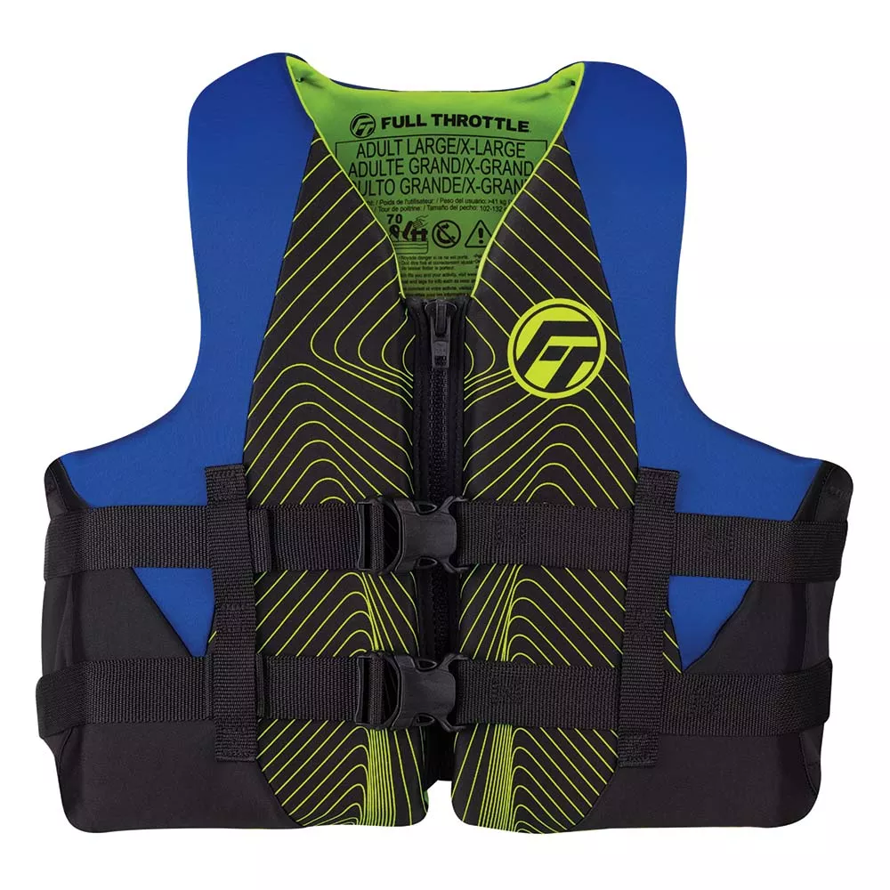 Full Throttle Adult Rapid-Dry Life Jacket – L/XL – Blue/Black