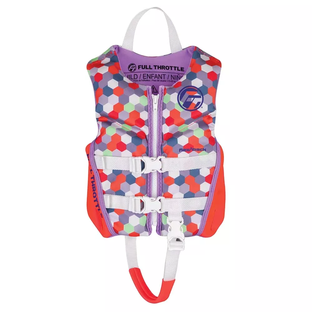 Full Throttle Child Rapid-Dry Flex-Back Life Jacket - Pink