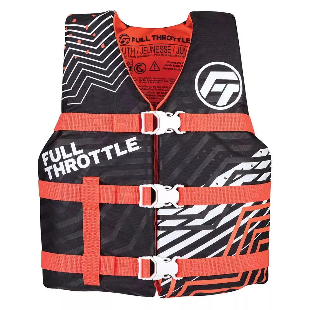 Full Throttle Youth Nylon Life Jacket – Pink/Black