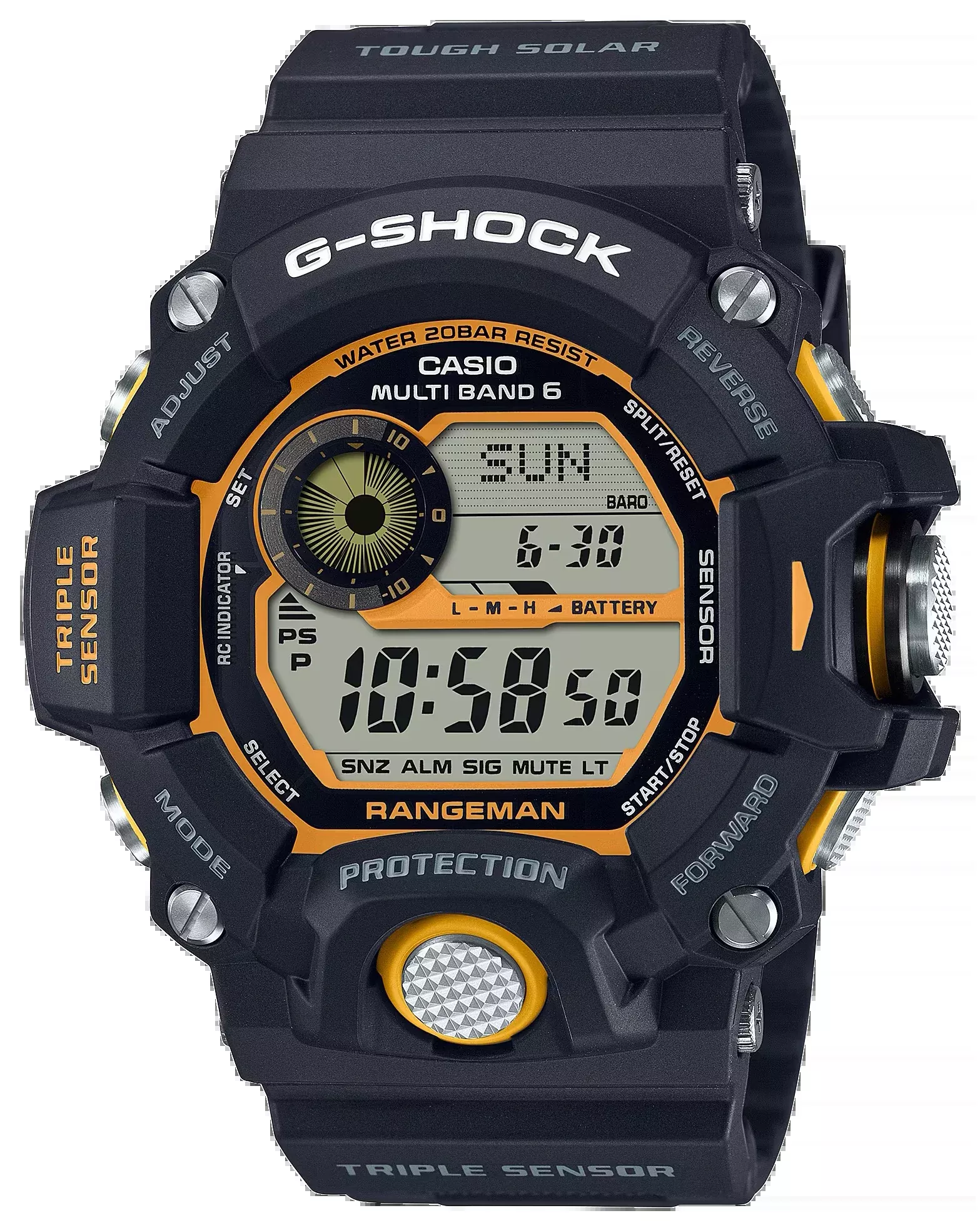 G-shock/vlc Distribution G-shock, Gshock Gw9400y1Tactical Rangeman Solar Blk/yel