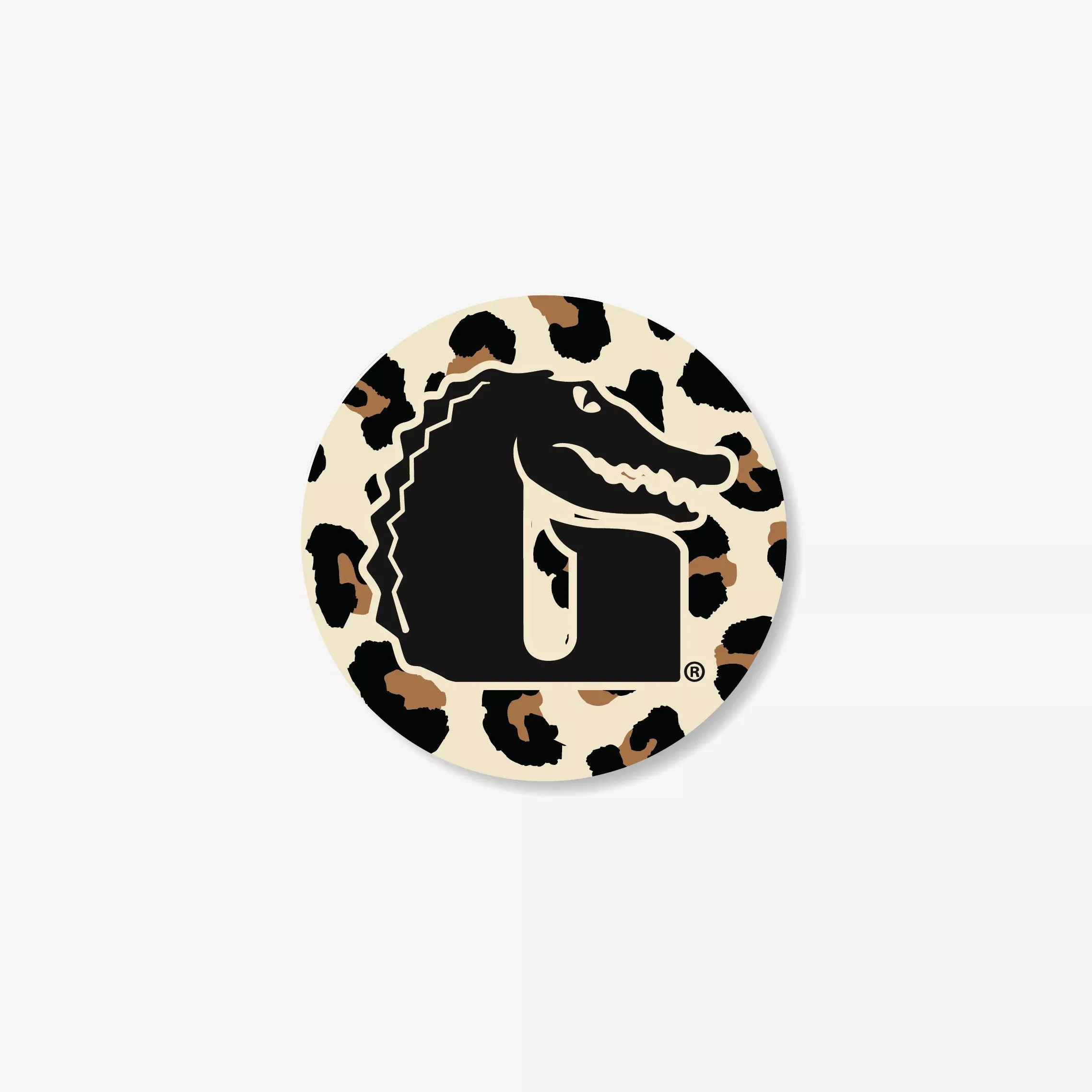 Gator Wader 3.5-inch Leopard Circle “G” Decal | White