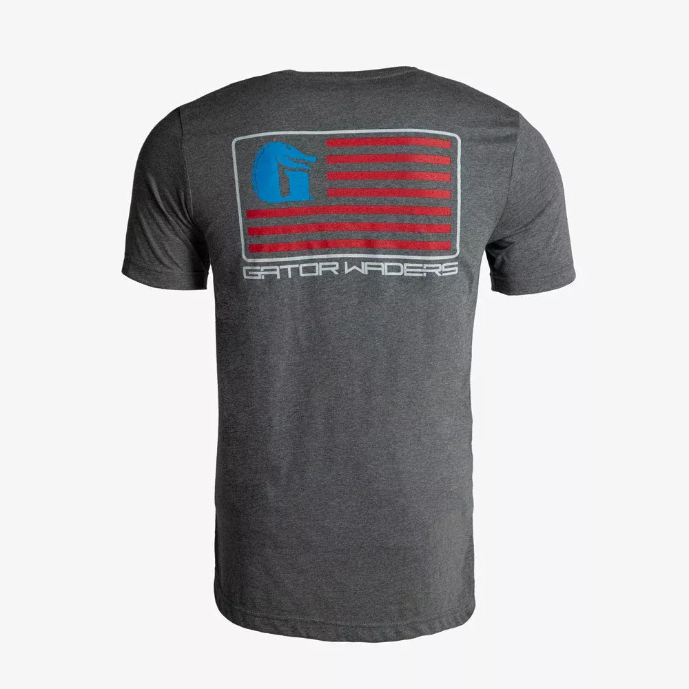 Gator Wader Flag Graphic Tee | Heather Charcoal Grey