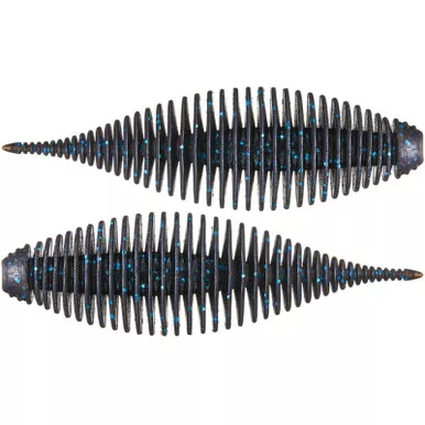 Geecrack Floating Elastomer Bellows Shad Soft Plastic Creature Bait - 3.8 Inch Black Blue Flake
