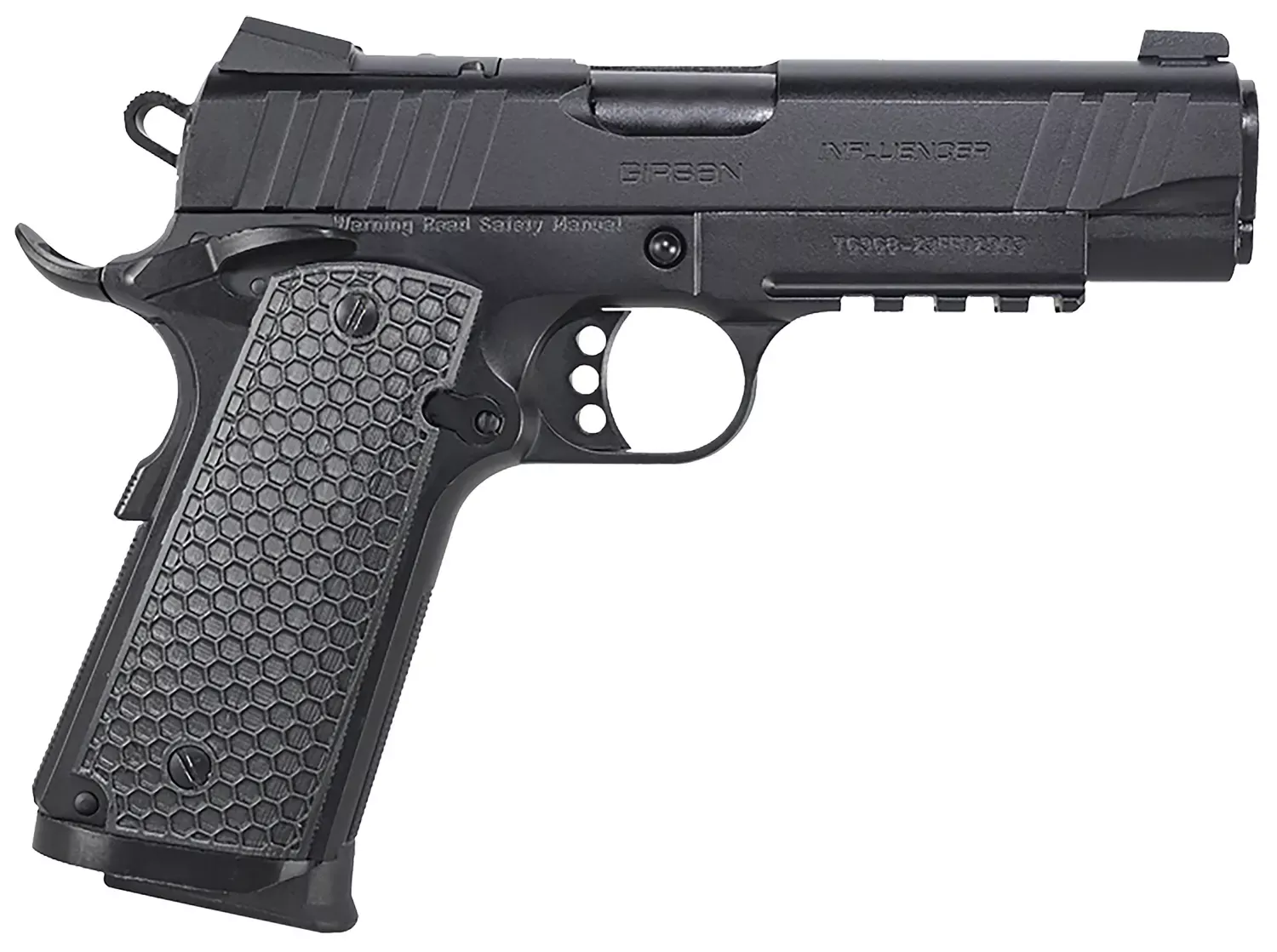Girsan MC1911 C Influencer Compact 10mm Auto 9+1 4.40″ Barrel Optic Ready Slide Steel Frame Ambi Thumb Safety SAO Black 391045