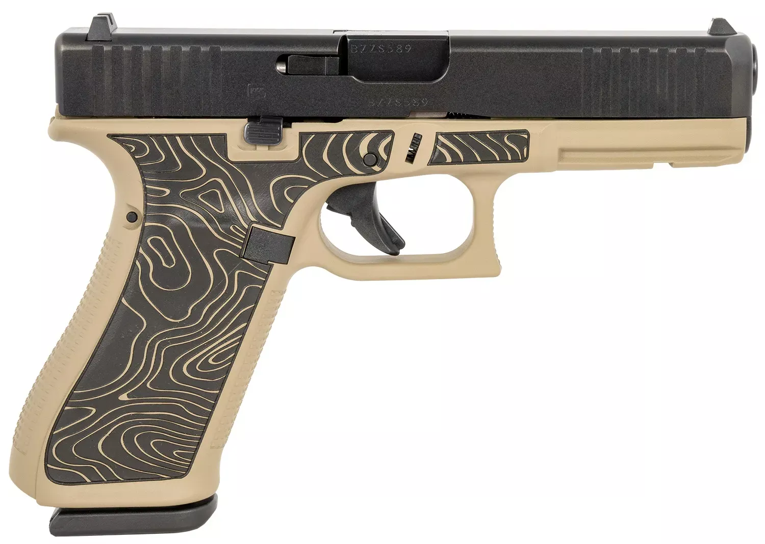 Glock G17 Gen5 9mm Pistol 17+1 4.50″ Barrel Steel Slide Polymer Frame Fixed Sights Accessory Rail Black/FDE PA175S204EXPCT