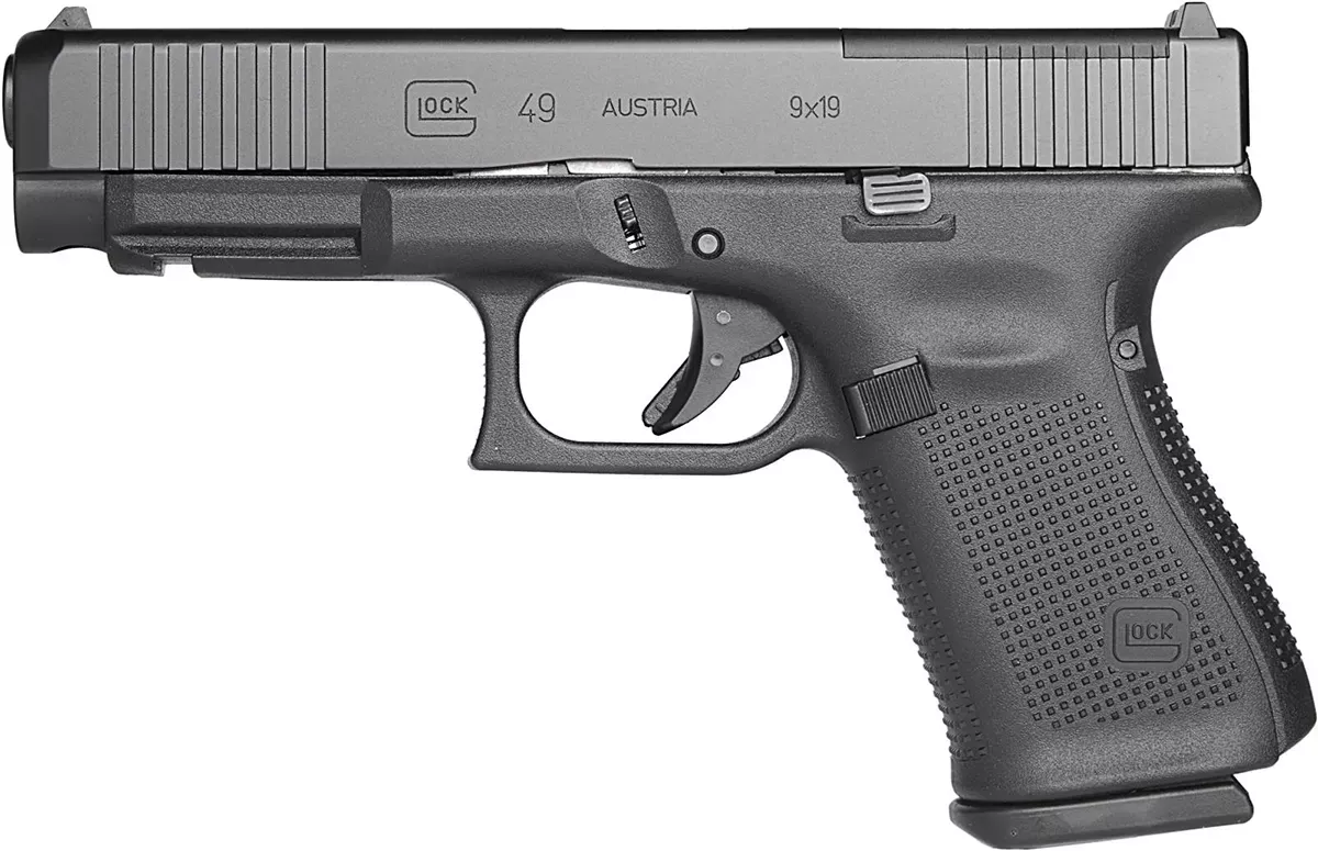 Glock G49 G5 9MM Pistol 15+1 4.49″ G19-size Frame G17-size Slide Red-dot Ready Slide Reversible Mag Release Black PA495S203MOS