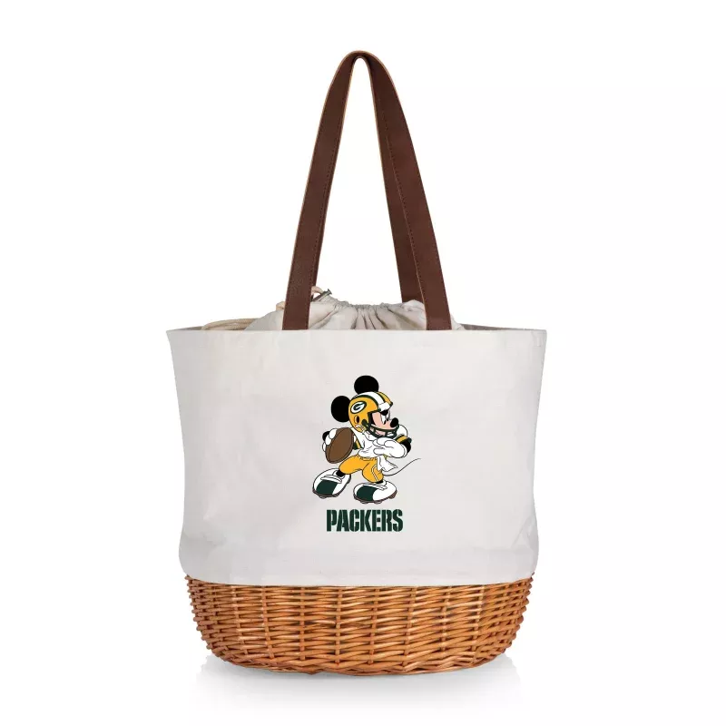 Green Bay Packers Mickey Mouse – Coronado Canvas and Willow Basket Tote