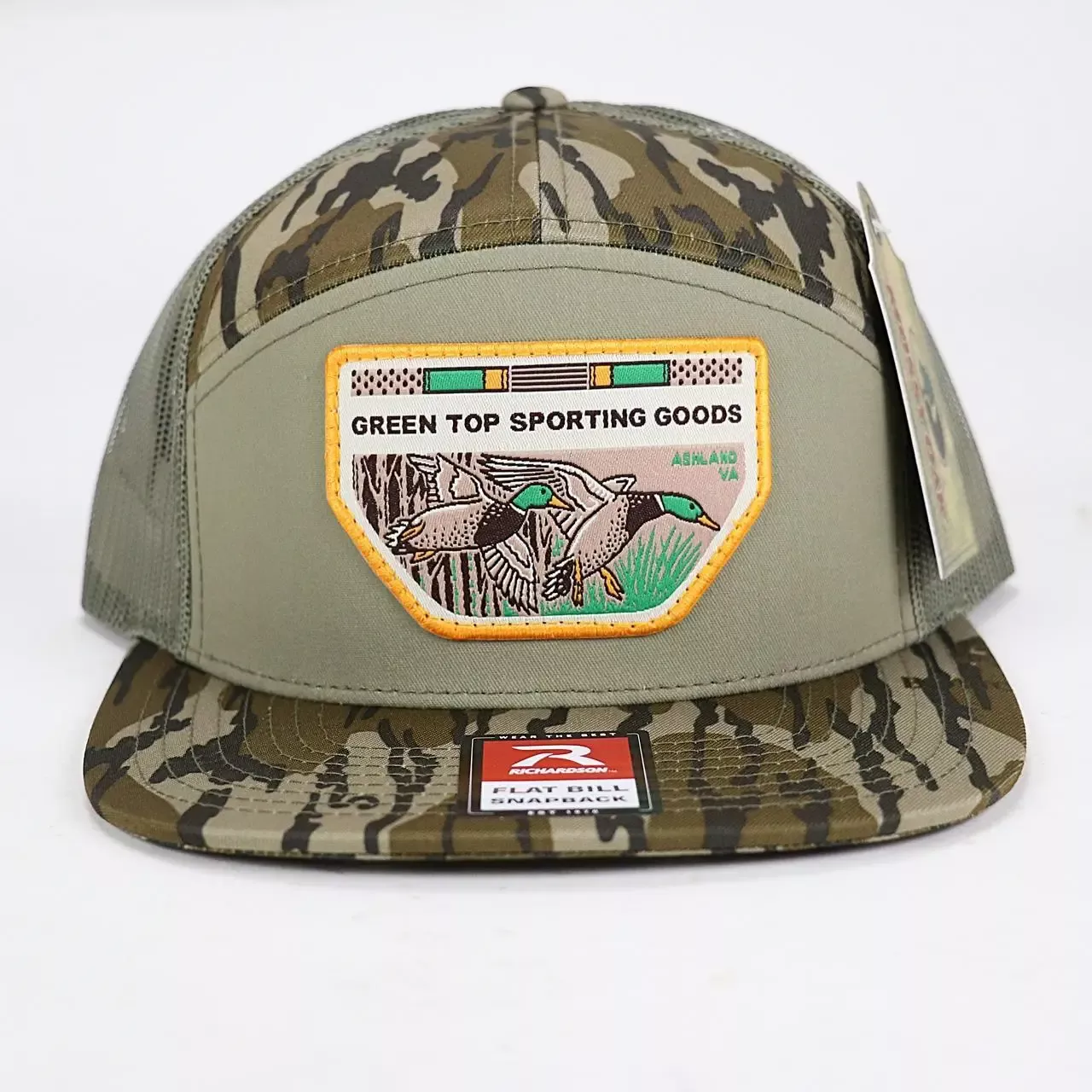 Green Top Duck 168 Trucker Hat - Mossy Oak Bottomland