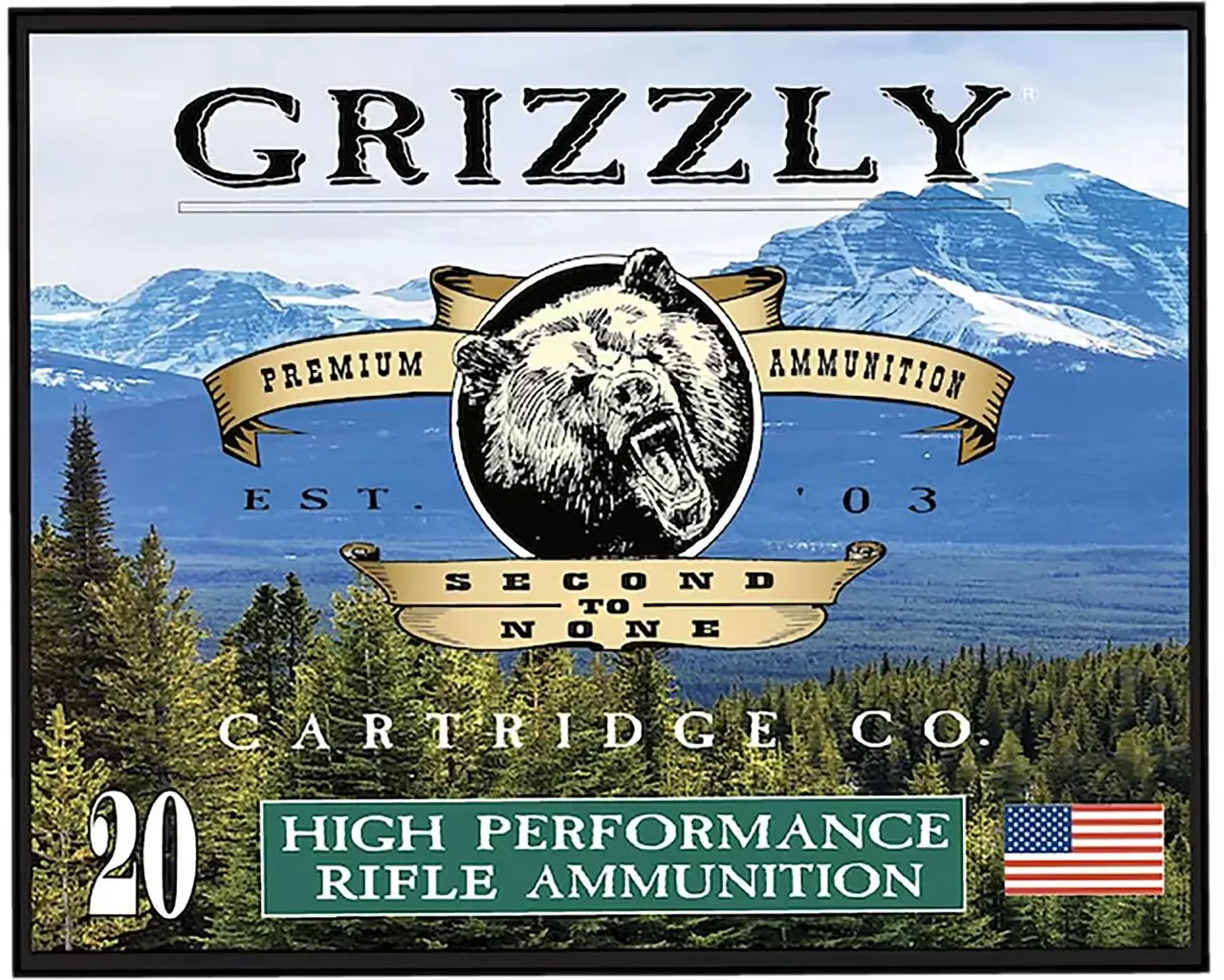Grizzly Ammo .357 SIG Ammo 125 gr Full Metal Jacket Flat Point 20 Rounds GC357S3