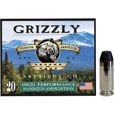 Grizzly Ammo GC10M10 10mmAuto 220gr Full Metal Jacket Flat Point 20 Per Box/10 Case