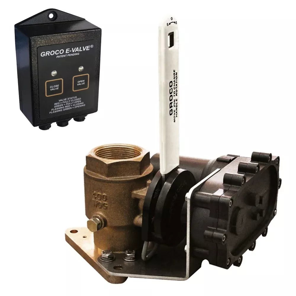 GROCO 1-1/2″ Bronze Electric Flanged Seacock – 24V