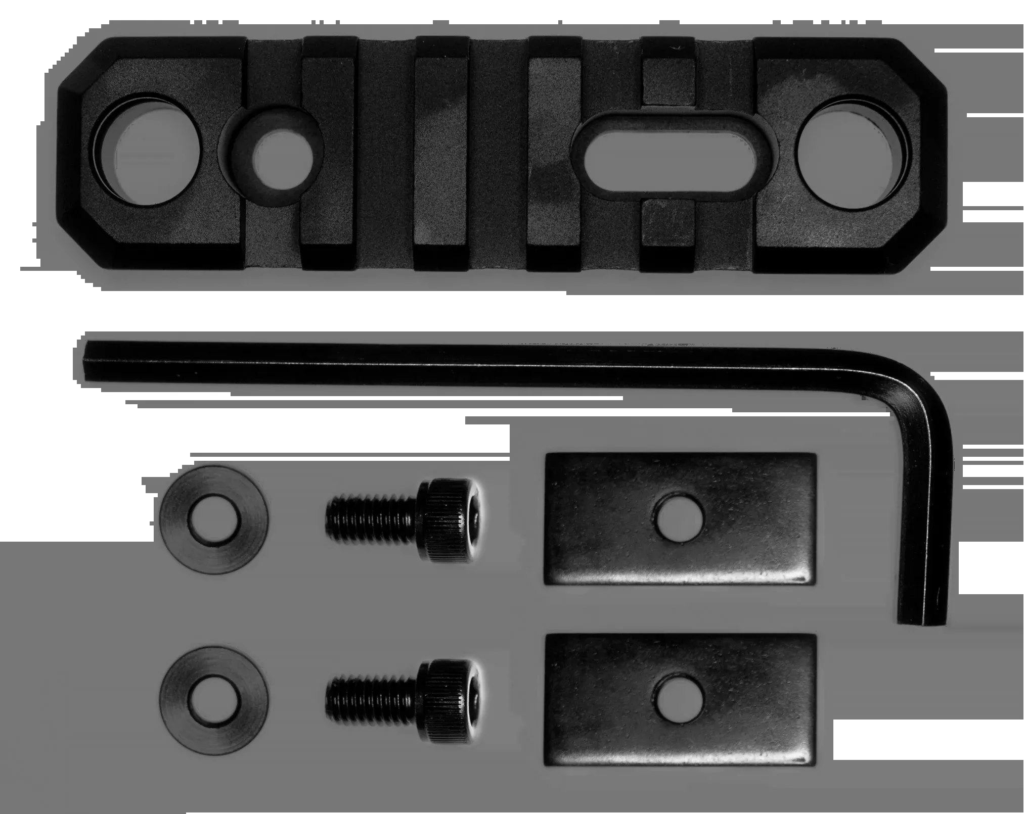 Grovtec Rail Push Button Base - Stock Ar 3.1" 5 Slot Alum Blk